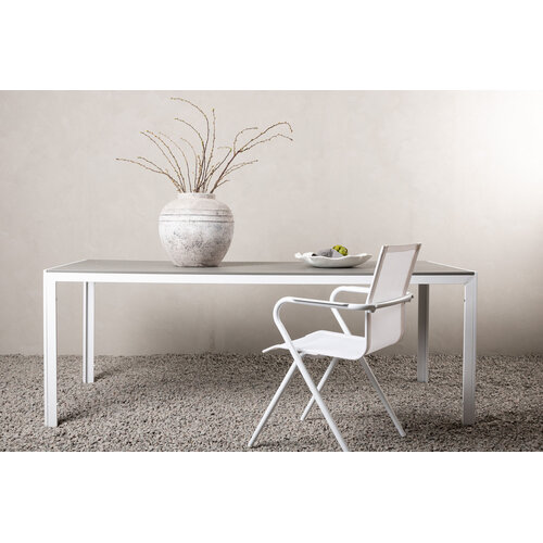 The Outsider Tuintafel - Toscane - Wit/Grijs - Alu/Polywood - 205x90 cm - The Outsider