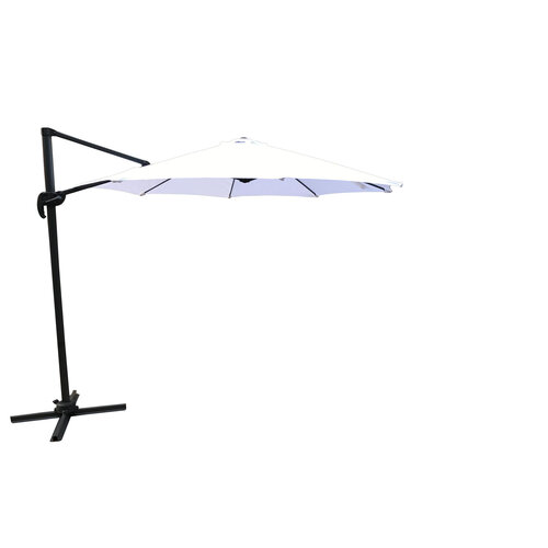 The Outsider Ronde Zweefparasol - Fleur - 3m - Zwart/wit - The Outsider