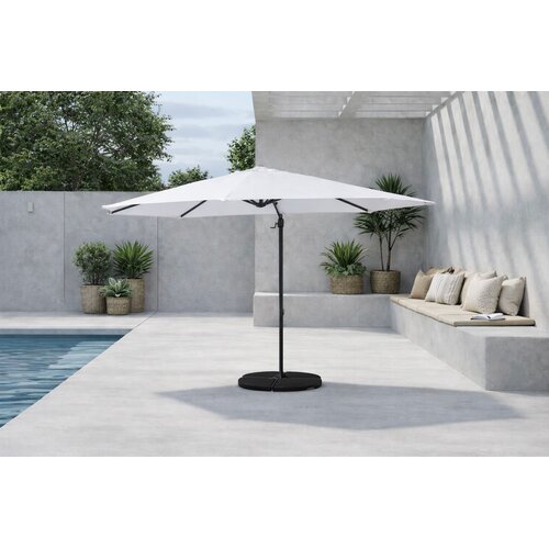 The Outsider Ronde Zweefparasol - Fleur - 3m - Zwart/wit - The Outsider