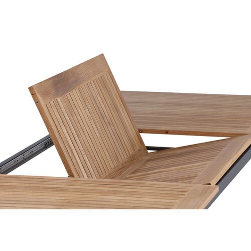 The Outsider Uitschuifbare Tuintafel - Ruben - 225-320cm - Teak - Zwart - Outsider The Outsider Uitschuifbare Tuintafel - Ruben - 225-320cm - Teak - Zwart - Outsider