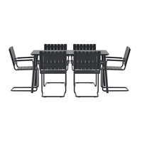 Holmsund- Tuinset - 6 - stoelen - tafel - Zwart - The Outsider