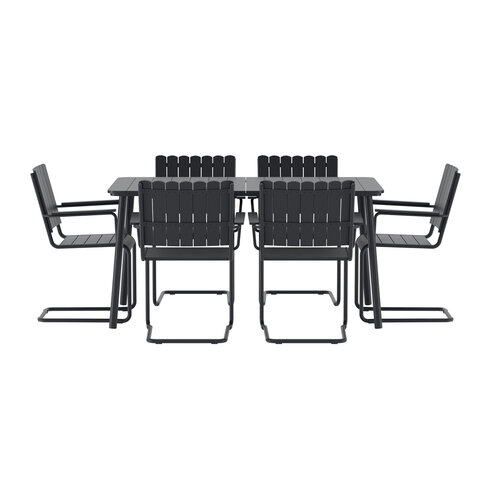 The Outsider Holmsund- Tuinset - 6 - stoelen - tafel - Zwart - The Outsider