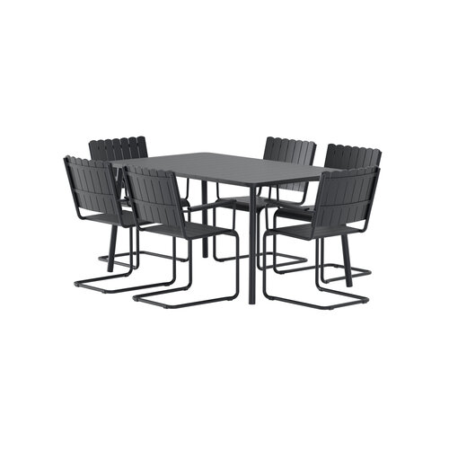 The Outsider Holmsund- Tuinset - 6 - stoelen - tafel - Zwart - The Outsider