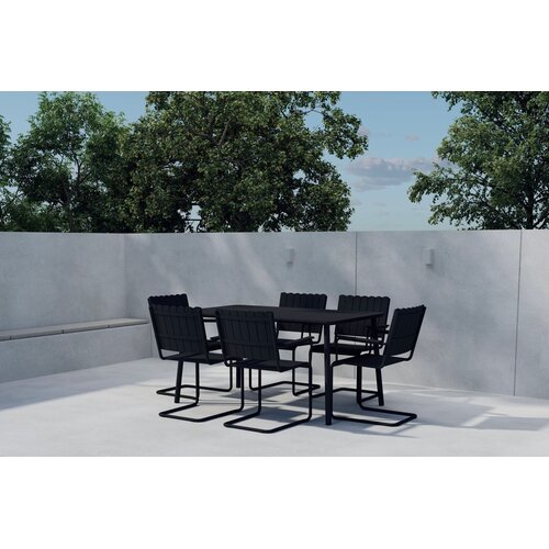The Outsider Holmsund- Tuinset - 6 - stoelen - tafel - Zwart - The Outsider