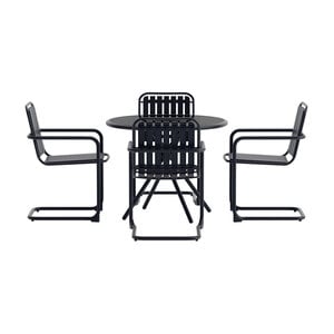 The Outsider Ronde Diningset - Bram - Zwart - 5 delig - The Outsider The Outsider Ronde Diningset - Bram - Zwart - 5 delig - The Outsider