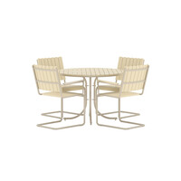 Holmsund Dining Set - Beige / Beige Polywood