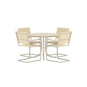 The Outsider Holmsund- Tuinset - 4 stoelen - tafel - Beige - Polywood The Outsider Holmsund- Tuinset - 4 stoelen - tafel - Beige - Polywood