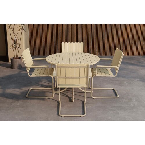 Holmsund Dining Set - Beige / Beige Polywood Holmsund Dining Set - Beige / Beige Polywood