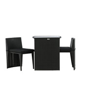 Barset - Niek  - Wicker - Zwart - Met Kussens - The Outsider