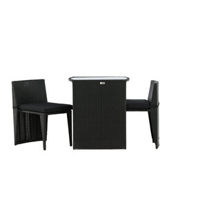 The Outsider Barset - Niek - Wicker - Zwart - Met Kussens - The Outsider The Outsider Barset - Niek - Wicker - Zwart - Met Kussens - The Outsider
