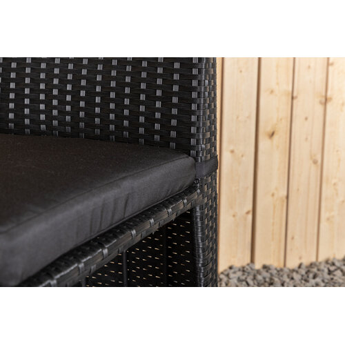 Barset - Niek - Wicker - Zwart - Met Kussens - The Outsider Barset - Niek - Wicker - Zwart - Met Kussens - The Outsider