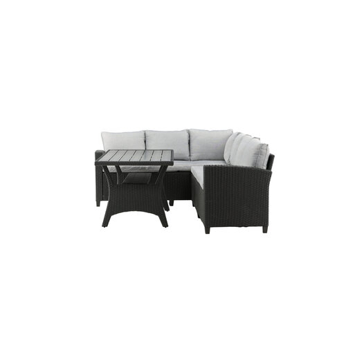 Hoek loungeset - Jens - Wicker - Zwart/Grijs- The Outsider Hoek loungeset - Jens - Wicker - Zwart/Grijs- The Outsider