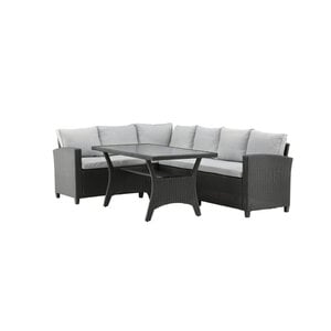 Hoek loungeset - Jens - Wicker - Zwart/Grijs- The Outsider Hoek loungeset - Jens - Wicker - Zwart/Grijs- The Outsider