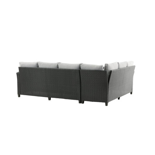 Hoek loungeset - Jens - Wicker - Zwart/Grijs- The Outsider Hoek loungeset - Jens - Wicker - Zwart/Grijs- The Outsider