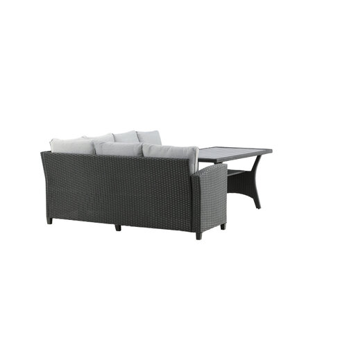 Hoek loungeset - Jens - Wicker - Zwart/Grijs- The Outsider Hoek loungeset - Jens - Wicker - Zwart/Grijs- The Outsider