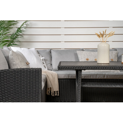 Hoek loungeset - Jens - Wicker - Zwart/Grijs- The Outsider Hoek loungeset - Jens - Wicker - Zwart/Grijs- The Outsider