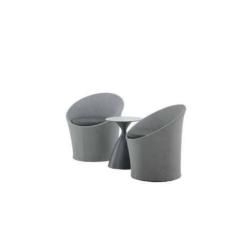 Lounge/Balkon Set- Luuk - Zwart/Grijs - Tafel - 2 Kussens - The Outsider
