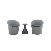 Lounge/Balkon Set- Luuk - Zwart/Grijs - Tafel - 2 Kussens - The Outsider