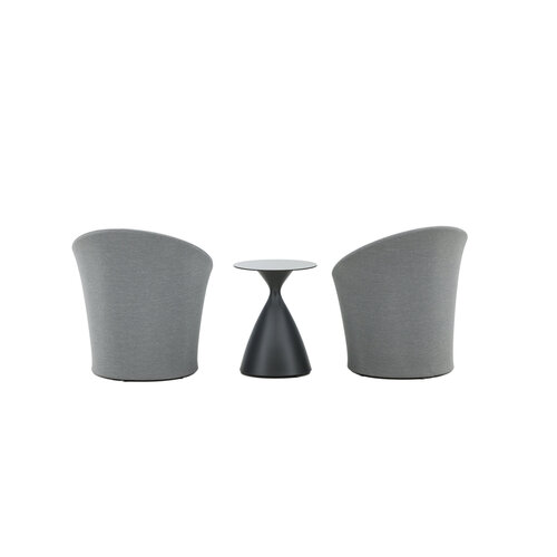 Lounge/Balkon Set- Luuk - Zwart/Grijs - Tafel - 2 Kussens - The Outsider