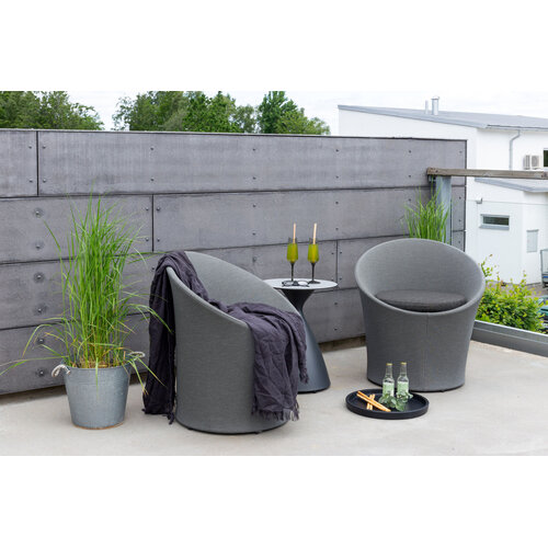 Lounge/Balkon Set- Luuk - Zwart/Grijs - Tafel - 2 Kussens - The Outsider