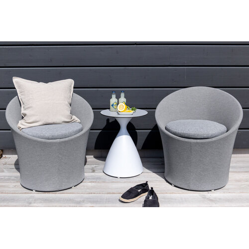 Lounge/Balkon Set- Luuk - Wit/Grijs - Tafel - 2 Kussens - The Outsider Lounge/Balkon Set- Luuk - Wit/Grijs - Tafel - 2 Kussens - The Outsider
