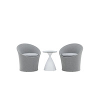 Lounge/Balkon Set- Luuk - Wit/Grijs - Tafel - 2 Kussens - The Outsider