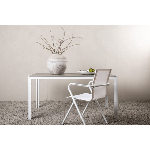 The Outsider Tuintafel - Toscane - Wit/Grijs - Alu/Polywood - 150x90 cm - The Outsider