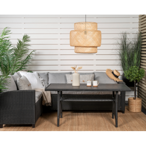 Hoek loungeset - Jens - Wicker - Zwart/Grijs- The Outsider Hoek loungeset - Jens - Wicker - Zwart/Grijs- The Outsider