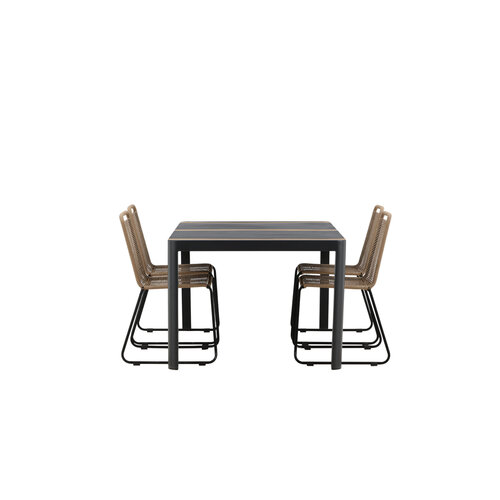 Tuintafel - Pim - Zwart  - Teak - 150*90cm - 4 Stoelen - The Outsider