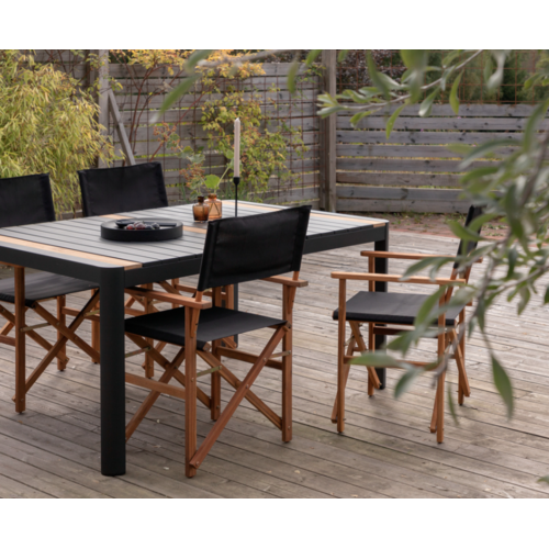 Tuintafel - Pim - Zwart - Teak - 150*90cm - The Outsider Tuintafel - Pim - Zwart - Teak - 150*90cm - The Outsider