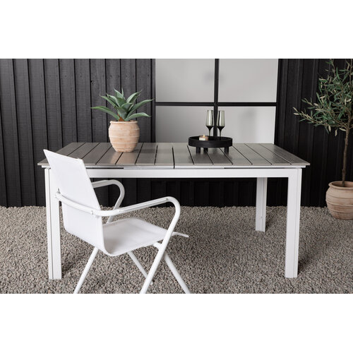 The Outsider Uitschuifbare Tuintafel - Thijs - 160-240cm - Wit-Grijs - The Outsider The Outsider Uitschuifbare Tuintafel - Thijs - 160-240cm - Wit-Grijs - The Outsider