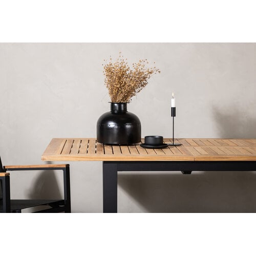 The Outsider Uitschuifbare Tuintafel - Ruben - 150-210cm - Teak - Zwart - The Outsider The Outsider Uitschuifbare Tuintafel - Ruben - 150-210cm - Teak - Zwart - The Outsider