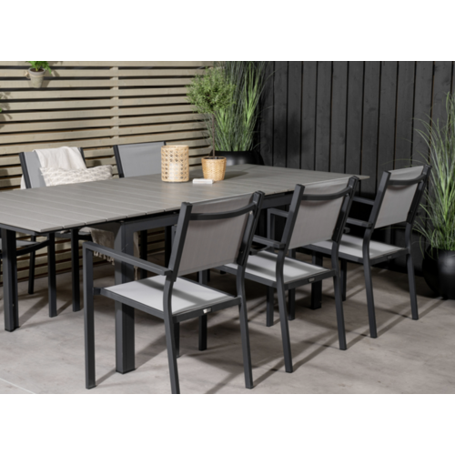 The Outsider Uitschuifbare Tuintafel - Thijs - 160/240cm - Zwart/Grijs - The Outsider The Outsider Uitschuifbare Tuintafel - Thijs - 160/240cm - Zwart/Grijs - The Outsider