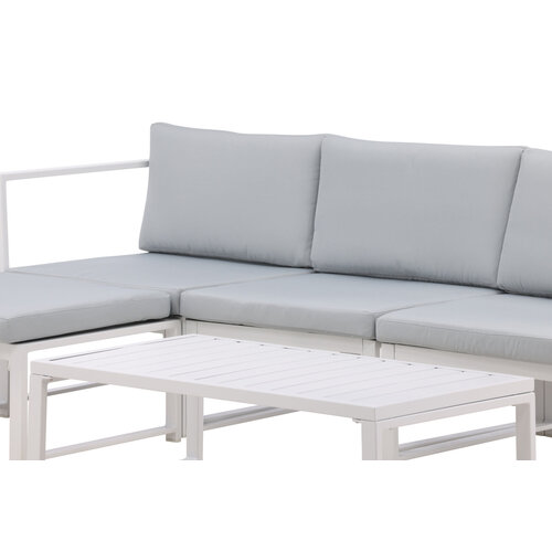 Hoek Loungeset - Hugo - Wit/Lichtgrijs - Aluminium - The Outsider Hoek Loungeset - Hugo - Wit/Lichtgrijs - Aluminium - The Outsider