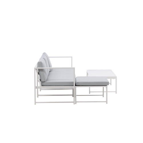 Hoek Loungeset - Hugo - Wit/Lichtgrijs - Aluminium - The Outsider Hoek Loungeset - Hugo - Wit/Lichtgrijs - Aluminium - The Outsider