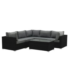 The Outsider Hoek Loungeset - Gunea - Wicker - Donkergrijs - The Outsider The Outsider Hoek Loungeset - Gunea - Wicker - Donkergrijs - The Outsider