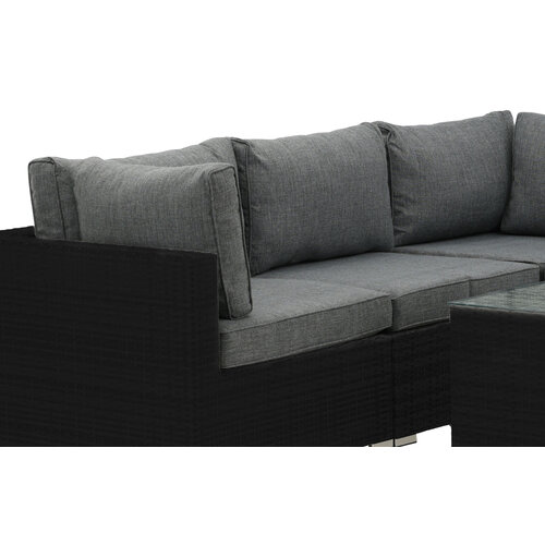The Outsider Hoek Loungeset - Gunea - Wicker - Donkergrijs - The Outsider The Outsider Hoek Loungeset - Gunea - Wicker - Donkergrijs - The Outsider