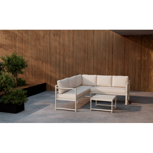 The Outsider Hoek Loungeset - Hugo - Beige - Alu - The Outsider The Outsider Hoek Loungeset - Hugo - Beige - Alu - The Outsider