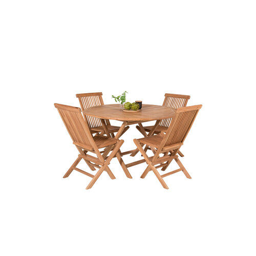 The Outsider diningset-woody-5-delig-rond-4-stoelen-teaktafel-120cm-the-outsider.html