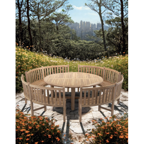 Garden Interiors Ronde Tuinbank - Teak - Rond 200cm Garden Interiors Ronde Tuinbank - Teak - Rond 200cm