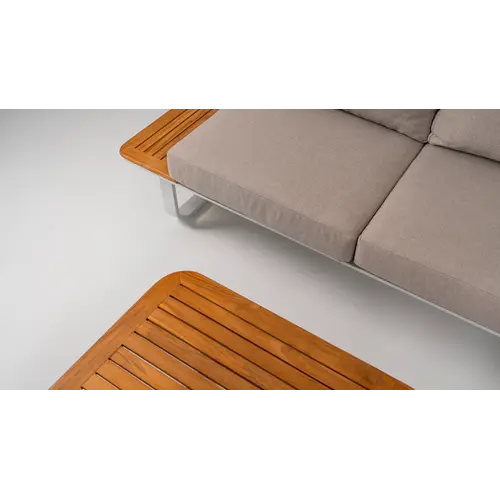 DATHO OUTDOOR Hoek Loungeset - Capri - Aluminium - Teak - Datho Outdoor