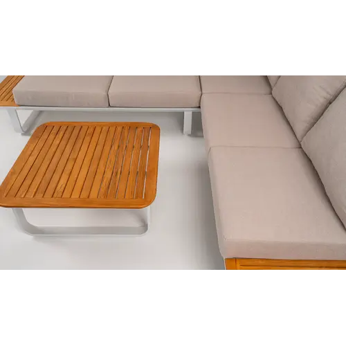 DATHO OUTDOOR Hoek Loungeset - Capri - Aluminium - Teak - Datho Outdoor