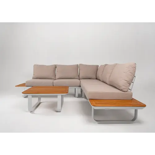 DATHO OUTDOOR Hoek Loungeset - Capri - Aluminium - Teak - Datho Outdoor