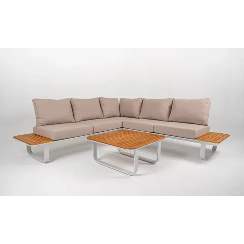 DATHO OUTDOOR Hoek Loungeset - Capri - Aluminium - Teak - Datho Outdoor