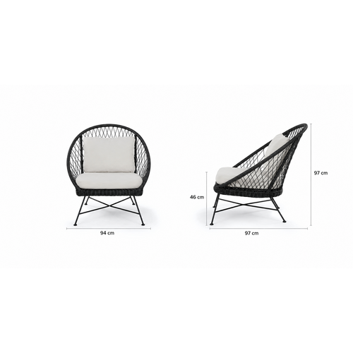 The Outsider Lounge Tuinstoel - Florance - Antraciet & Beige - Aluminium/Wicker - The Outsider The Outsider Lounge Tuinstoel - Florance - Antraciet & Beige - Aluminium/Wicker - The Outsider
