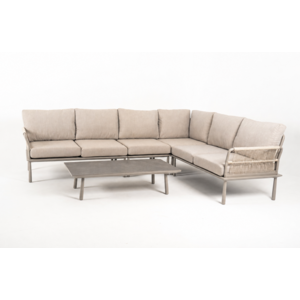 DATHO OUTDOOR Hoek Loungeset - Trino - Aluminium - Beige - Datho Outdoor DATHO OUTDOOR Hoek Loungeset - Trino - Aluminium - Beige - Datho Outdoor