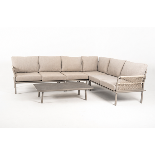 DATHO OUTDOOR Hoek Loungeset - Trino - Aluminium - Beige - Datho Outdoor DATHO OUTDOOR Hoek Loungeset - Trino - Aluminium - Beige - Datho Outdoor