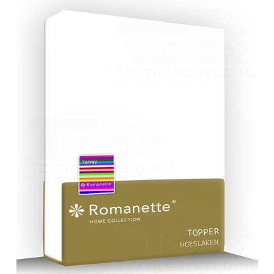 Romanette Topper Hoeslaken Jersey Wit