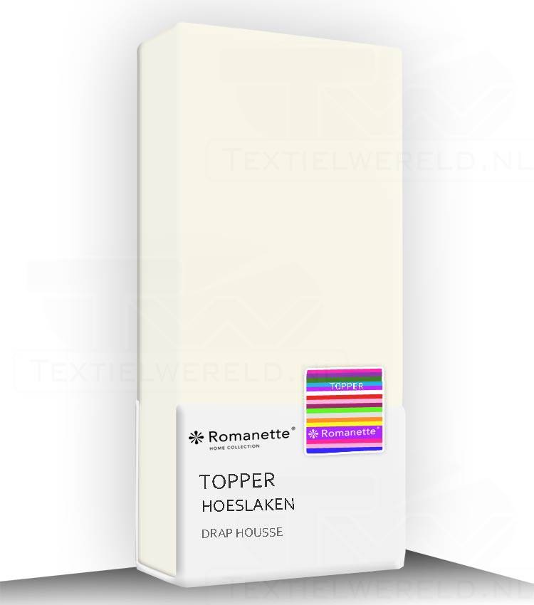 Romanette Topper hoeslaken Ivoor