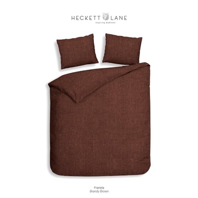 Heckett Lane Dekbedovertrek Flanel Franela Brandy Brown